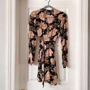 Reformation Porter mini wrap dress in Roma print